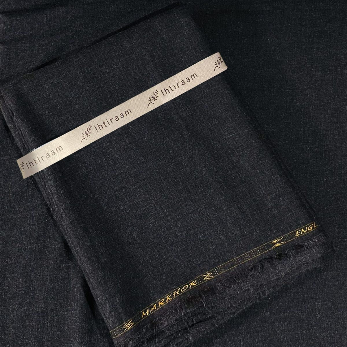 IHTIRAAM Premium Markhor Wool – Charcoal Grey (Unstitched)