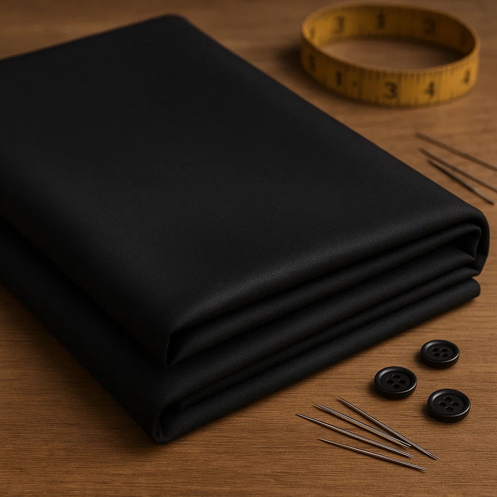 Essence™ Mulayam – Black Premium Wash & Wear (Unstitched)