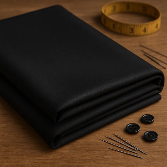 Essence™ Mulayam – Black Premium Wash & Wear (Unstitched)