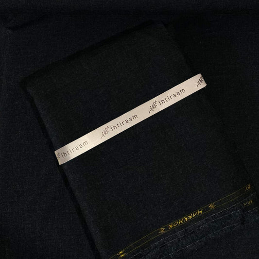 IHTIRAAM Premium Markhor Wool – Black (Unstitched)