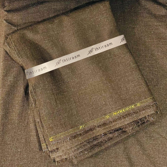 IHTIRAAM Premium Markhor Wool – Brown (Unstitched)