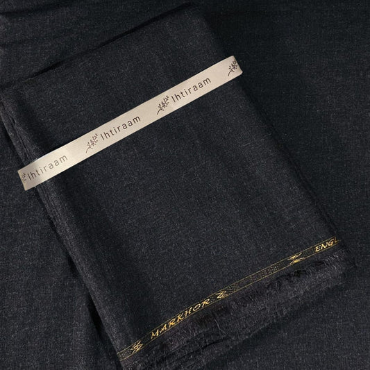IHTIRAAM Premium Markhor Wool – Charcoal Grey (Unstitched)