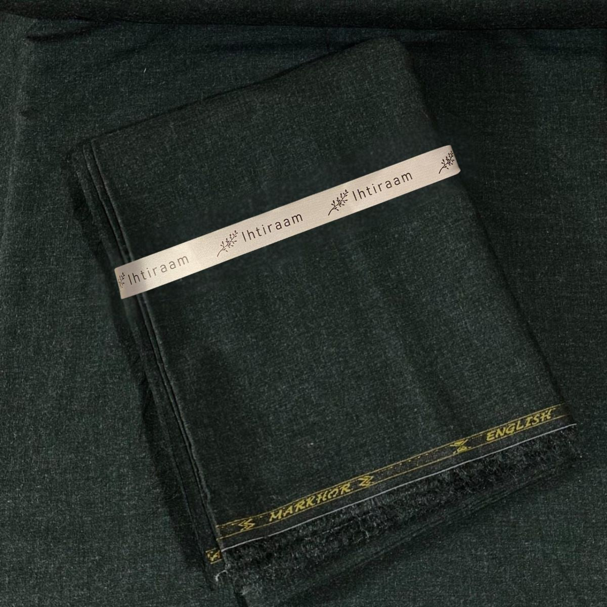 IHTIRAAM Premium Markhor Wool – Deep Green (Unstitched)