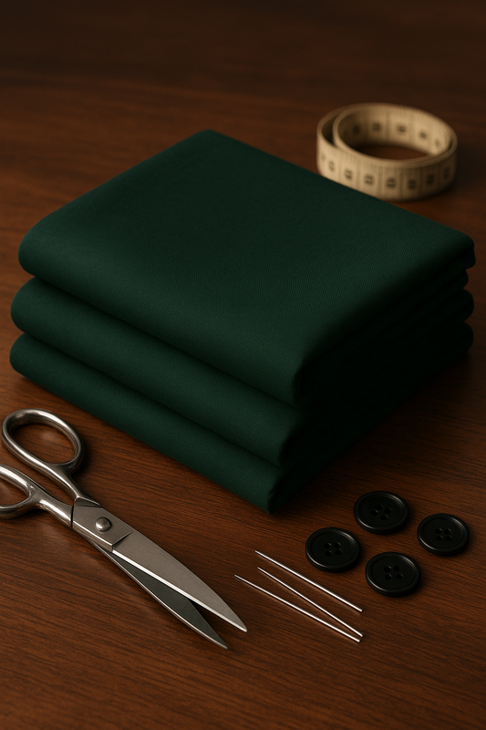 Essence™ Mulayam – Hunter Green Premium Wash & Wear (Unstitched)